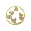 MY iMenso Grande (33mm) insignia fantasy "Floating Hearts" (925/0,5Mgold-plated)