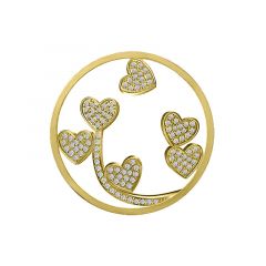 MY iMenso Grande (33mm) insignia fantasy "Floating Hearts" (925/0,5Mgold-plated)