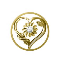 MY iMenso Grande (33mm) insignia fantasy "Sunflower & Heart" (925/0,5Mgold-plated)