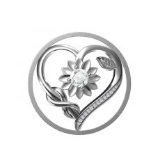MY iMenso Grande (33mm) insignia fantasy "Sunflower & Heart" (925/rhod-plated)