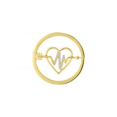 MY iMenso Mezza (24mm) insignia fantasy flat CZ "heart&arrow" (925/gold-plated)
