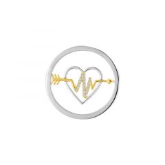 MY iMenso Mezza (24mm) insignia fantasy flat CZ "heart&arrow" (925/rhod-gold)