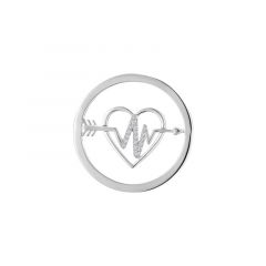MY iMenso Mezza (24mm) insignia fantasy flat CZ "heart&arrow" (925/rhod-plated)
