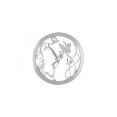 MY iMenso Mezza (24mm-plated)  insignia fantasy "Elf&Butterfly" (925/rhod-plated)
