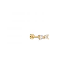 MY iMenso ODM "1 ear piercing 2 Heart CZ 4mm" earstud (925/0.5M-plated)