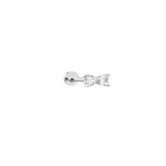 MY iMenso ODM "1 ear piercing 2 Heart CZ 4mm" earstud (925/rhod-plated)
