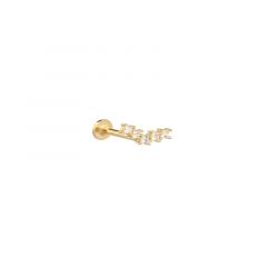 MY iMenso ODM "1 ear piercing 5x princess CZ 9mm" earstud (925/0,5Mgold-plated)