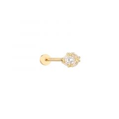 MY iMenso ODM "1 ear piercing Cube CZ 5mm" earstud (925/0,5Mgold-plated)