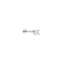 MY iMenso ODM "1 ear piercing Princess CZ 4mm" earstud (925/rhod-plated)