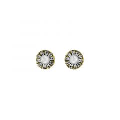 MY iMenso ODM "4mm FWP & baquettes CZ 8,5mm" earstuds (925/0,5Mgold-plated)