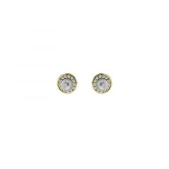 MY iMenso ODM "4mm FWP & Round CZ  7,5mm" earstuds (925/0,5Mgold-plated)