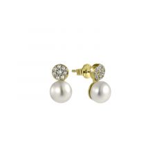 MY iMenso ODM "7,5mm FWP CZ" earrings 13mm (925/gold-plated)