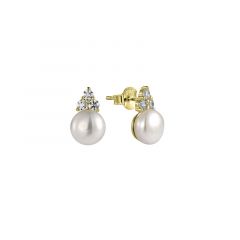 MY iMenso ODM "8mm FWP CZ" earrings 13mm (925/gold-plated)