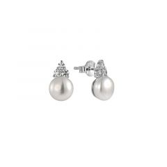 MY iMenso ODM "8mm FWP CZ" earrings 13mm (925/rhod-plated)
