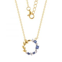 MY iMenso ODM "Alloro blue CZ 15mm" pendant (925/0,5Mgold-plated) 42+3cm
