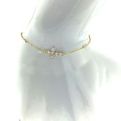 MY iMenso ODM "Anchor Cross CZ 15mm" bracelet (925/0,5Mgold-plated) 16,5+4