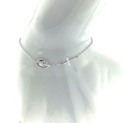 MY iMenso ODM "Anchor Cross & Madonna CZ" bracelet (925/rhod-plated) 16+3cm