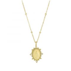 MY iMenso ODM "Anchor Dot & Madonna 20mm" necklace (925/0,5Mgold-plated) 40+5cm