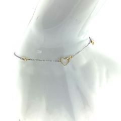 MY iMenso ODM "Anchor Double Cuore CZ" bracelet (925/gold-rhod-plated) 16,5+3cm