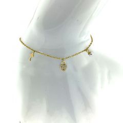 MY iMenso ODM "Anchor Lock, key & Pearl CZ" bracelet (925/gold-rhod-plated) 16,5+3cm