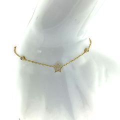 MY iMenso ODM "Anchor Star CZ" bracelet (925/0,5Mgold-plated) 16,5+3cm