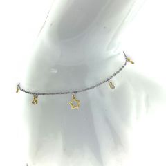 MY iMenso ODM "Anchor Star & Round CZ" bracelet (925/gold-rhod-plated) 16,5+3cm