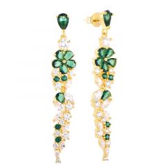 MY iMenso ODM "Atessa Emerald" earrings 50mm (925/0,5Mgold-plated)