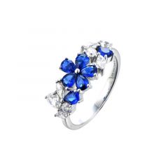 MY iMenso ODM "Atessa Sapphire" ring  (925/rhod-plated) (choose your size)