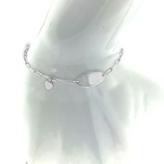 MY iMenso ODM "baby Paperclip Engraving plate & heart" bracelet (925/rhod-plated) 13+3cm