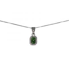 MY iMenso ODM "Baquette CZ emerald 8mm" necklace (925/rhod-plated) 42cm