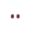 MY iMenso ODM "Baquette CZ ruby 8mm" ear-studs (925/rhod-plated)
