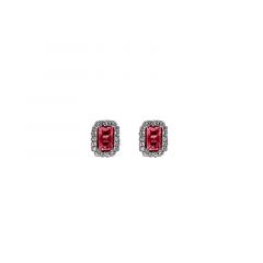 MY iMenso ODM "Baquette CZ ruby 8mm" ear-studs (925/rhod-plated)