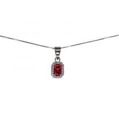 MY iMenso ODM "Baquette CZ ruby 8mm" necklace (925/rhod-plated) 42cm