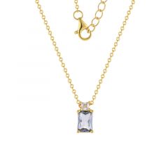 MY iMenso ODM "Baquette l. sapphire CZ 11mm" pendant  (925/0,5Mgold-plated) 42+3cm