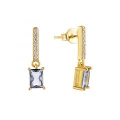 MY iMenso ODM "Baquette l. sapphire CZ 12+8mm" earrings (925/0,5Mgold-plated)