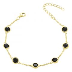 MY iMenso ODM "Black 5mm CZ dots" bracelet (925/1Mgold-plated)