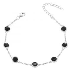 MY iMenso ODM "Black 5mm CZ dots" bracelet (925/rhod-plated)