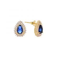 MY iMenso ODM "Classico Pera CZ 15mm" earstuds (925/0,5Mgold-plated)