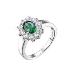MY iMenso ODM "Classis Emerald-CZ" ring (925/rhod-plated)