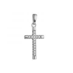 MY iMenso ODM "Croce Tondo CZ 25mm" pendant (925/rhod-plated)