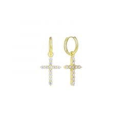 MY iMenso ODM "Cross 15mm CZ" earring (925/0,5Mgold-plated)