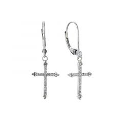 MY iMenso ODM "Cross 16mm CZ" earhook (925/rhod-plated)