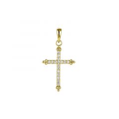 MY iMenso ODM "Cross 20mm CZ" pendant (925/0,5Mgold-plated)