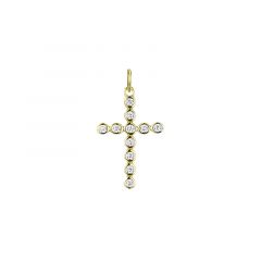 MY iMenso ODM "Cross 21mm CZ" pendant (925/0,5Mgold-plated)