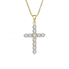 MY iMenso ODM "Cross 23mm CZ" pendant (925/0,5Mgold-plated)