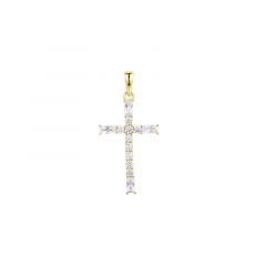 MY iMenso ODM "Cross 24mm CZ" pendant (925/0,5Mgold-plated)