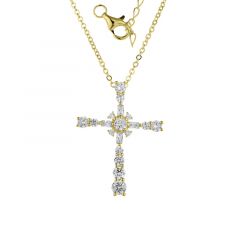 MY iMenso ODM "Cross 26mm CZ" pendant (925/0,5Mgold-plated)