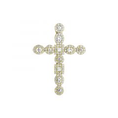 MY iMenso ODM "Cross 34mm CZ" pendant (925/0,5Mgold-plated)