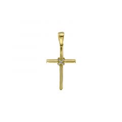 MY iMenso ODM "Cross loop CZ 26mm" pendant (925/0,5Mgold-plated)