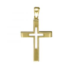MY iMenso ODM "Cross open 32mm" pendant (925/0,5Mgold-plated)